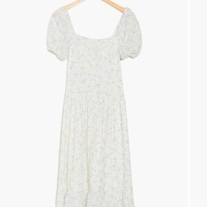Elegant White Floral Midi Dress